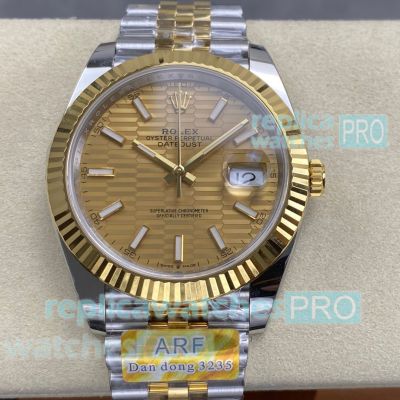 41mm Rolex Datejust II Gold Motif Dial Super Copy Two-Tone ARF Swiss 3235 Watch 